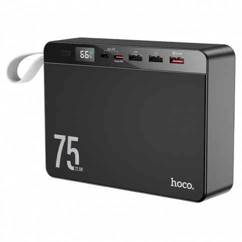 Power Bank Hoco J94 Overlord 22.5W fully compatible power bank(75000mAh) black фото 1