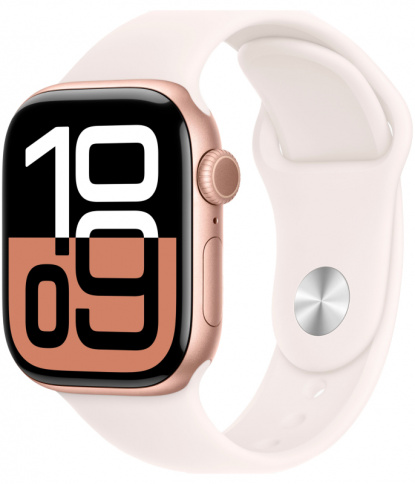 Apple Watch Series 10 GPS 42mm Rose Gold Aluminum Case with Light Blush Sport Band - S/M фото 1